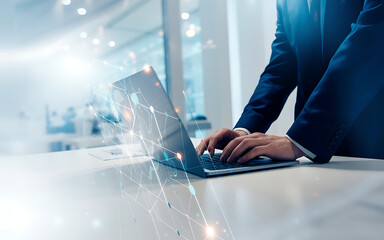 businessman working on laptop