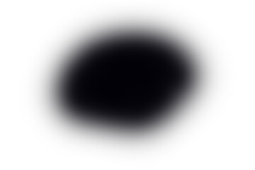 Abstract Dark Circular Shape with Soft Edge, Black Color Style Element on Transparent Background