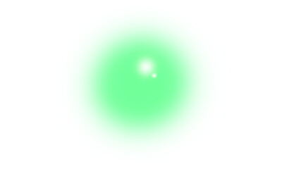 Green light glowing effect. Radial gradient circle, Glowing Effect on Transparent Background