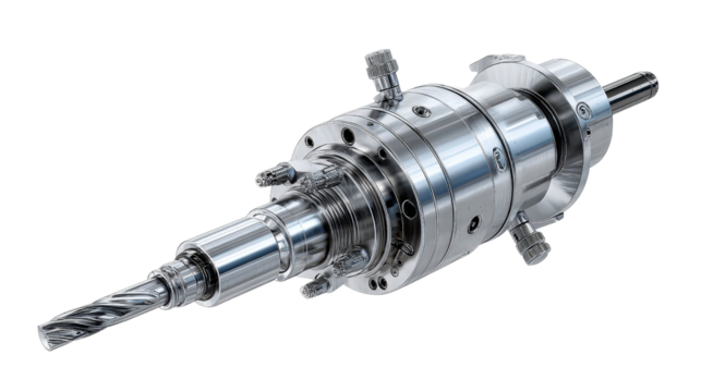 Lathe tailstock with drill bit background isolated on a Transparent background, PNG file.