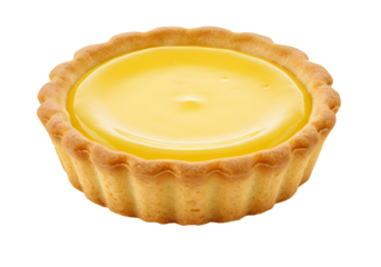 Golden Egg Tart Pastry isolated on transparent background