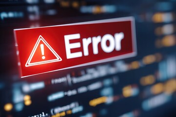 Alert indicating an error on a digital interface during a computer operation