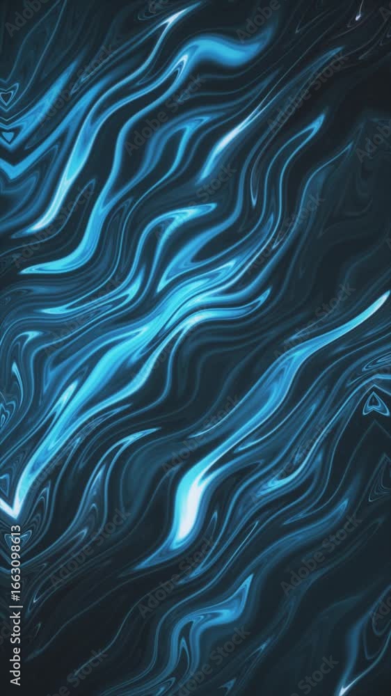 Poster discover captivating blue swirls blending on a dark backdrop for a mesmerizing visual experience. ve