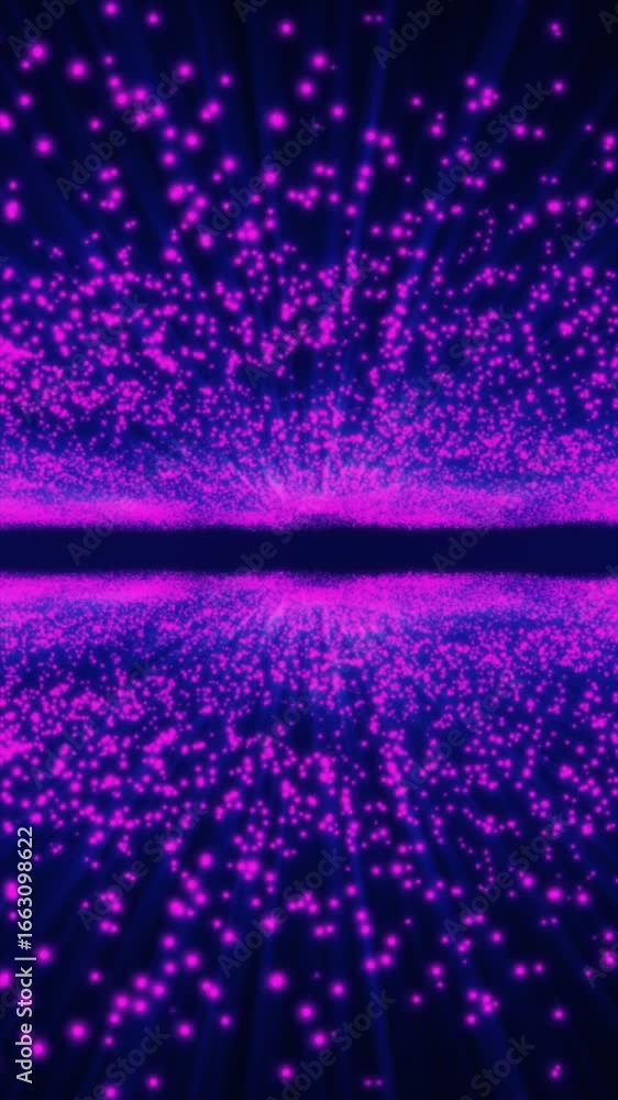 Aufkleber animation showcases shimmering particles on a deep background, creating a captivating visual experie