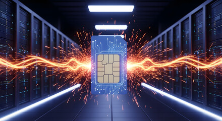 SIM Card Data Transfer: Server Room Connection