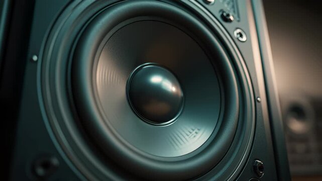 Moving sub-woofer. Speaker sub-woofer moving from loud music.