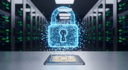 Data Security: Holographic Lock Over Processor in Server Room