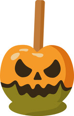 Halloween candy apple spooky vector