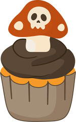 Halloween cupcake spooky dessert vector