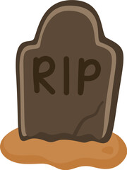 Cemetery gravestone RIP cartoon cake vector