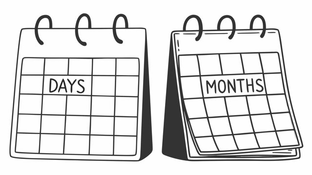 Calendar days months schedule date time agenda appointment reminder planner organization management tool concept