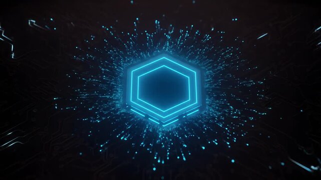 Abstract glowing hexagon graphic