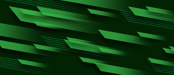 Abstract green geometric composition, speed technology futuristic design background illustration