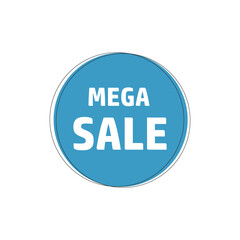 Mega Sale Blue Circular Sticker