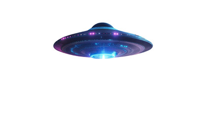 Glowing UFO Spaceship With Neon