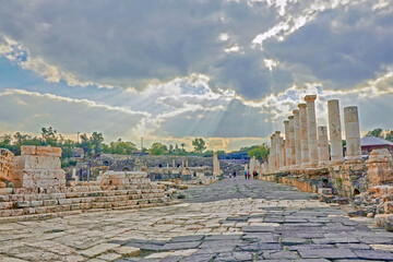 The city of Beit Shean (Scythopolis) in Israel