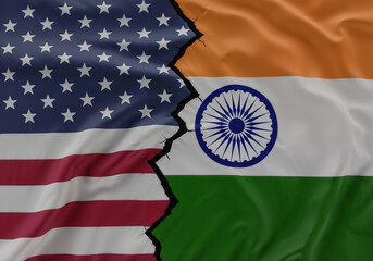 US India flags divide depicts complex relationship tension negotiation resolution needed