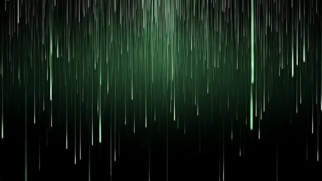 Mesmerizing abstract digital rainfall, a vibrant green light curtain effect ideal for a cutting-edge 8k wallpaper experience and technological presentation