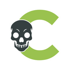 Human Head Logo Combine With Letter C Vector Template