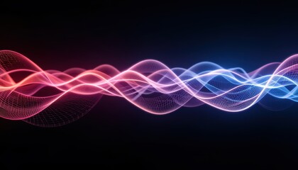 Colorful sound wave of abstract digital lines
