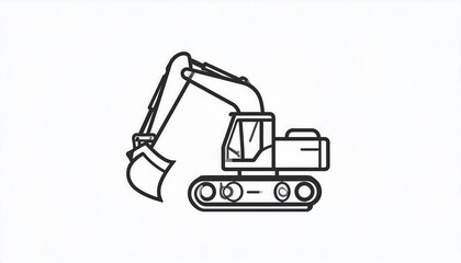 Simple black outline excavator