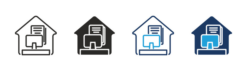 Set of Remote Work icon collection in Multiple Style. Icon suitable for web and mobile application