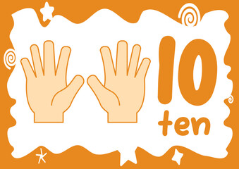 A fun and educational worksheet for kids to learn how to sign and write the number ten