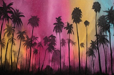Sunset Palms Silhouette