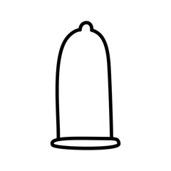 Hand drawn condom icon with doodle design style