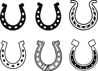 Horseshoe icon set. Vector illustration 