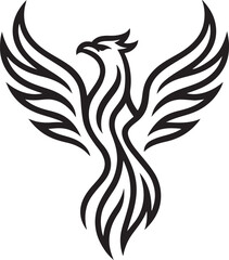 Fototapeta premium Stylized phoenix bird silhouette isolated on white background