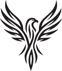 Obraz premium Tribal eagle tattoo design isolated on white background