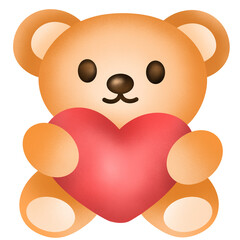 teddy bear with heart illustration