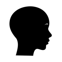 Head black silhouette. Human profile. Vector illustration 