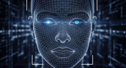 Futuristic AI Face Scan - Biometric Identification Technology