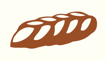 Vector drawing. Jewish braided bun