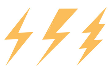 Lightning icon set. Thunderbolt. Vector 