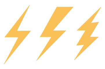 Lightning icon set. Thunderbolt. Vector 