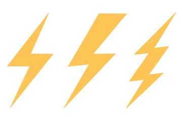 Lightning icon set. Thunderbolt. Vector 