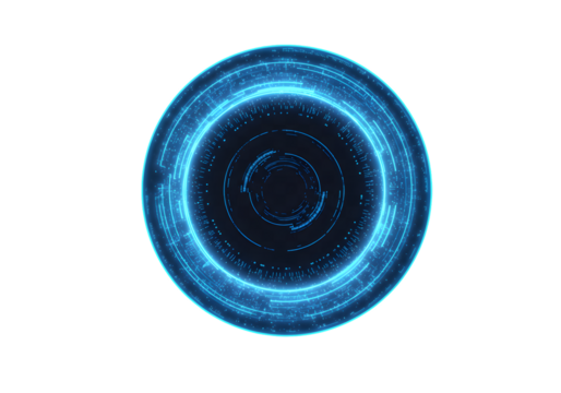 Futuristic glowing blue HUD interface design, perfect for technology presentations, sci-fi games, or sleek digital branding, showcasing cutting-edge innovation and modern design elements - Powered by Adobe