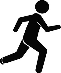 running man icon on white background 