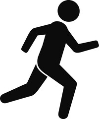 running man icon on white background 