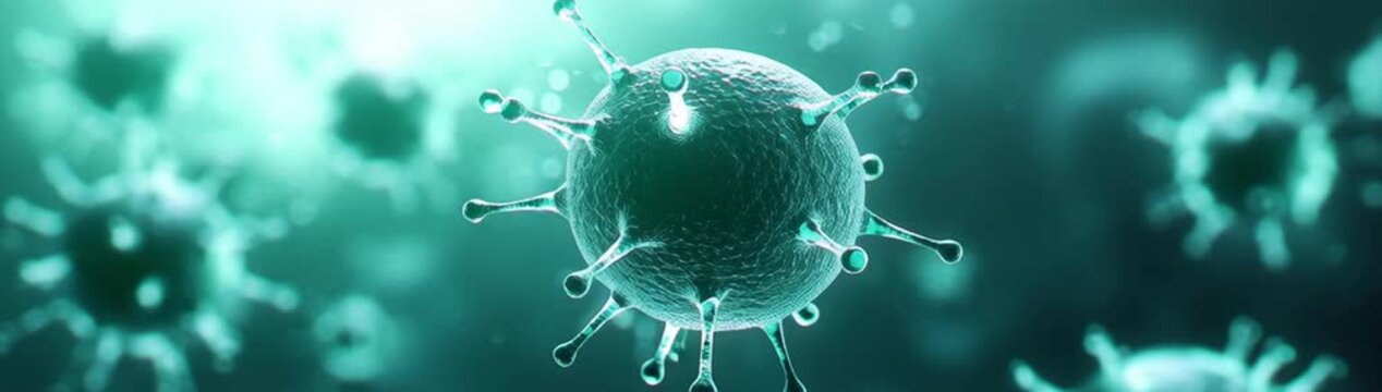 Detailed microscopic visualization of a pathogenic bacterium a single celled microbe responsible for causing infectious diseases centrally isolated on a solid green background.
