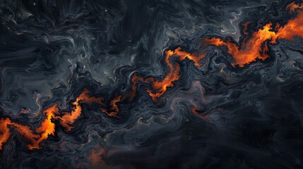 Abstract design with glowing orange and blue shapes on a dark grainy background for posters