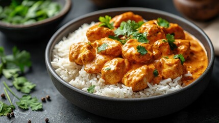 Chicken curry over rice