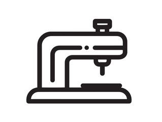 Minimal Laser Engraving Machine Symbol in Professional Line Illustration
