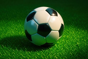 Soccer ball under stadium spotlight. Use for competition, league, sponsorship, and team spirit marketing. 
