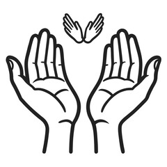 Hands Vector Illustration - Gesture and Human Interaction Concept