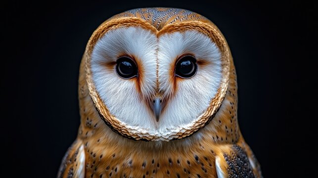 Close-up of barn owl face
