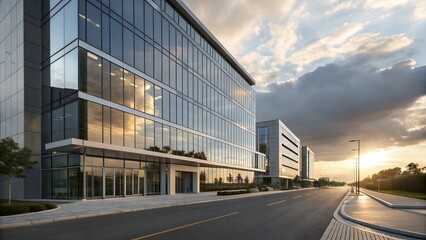 Obraz premium modern office building or business center high